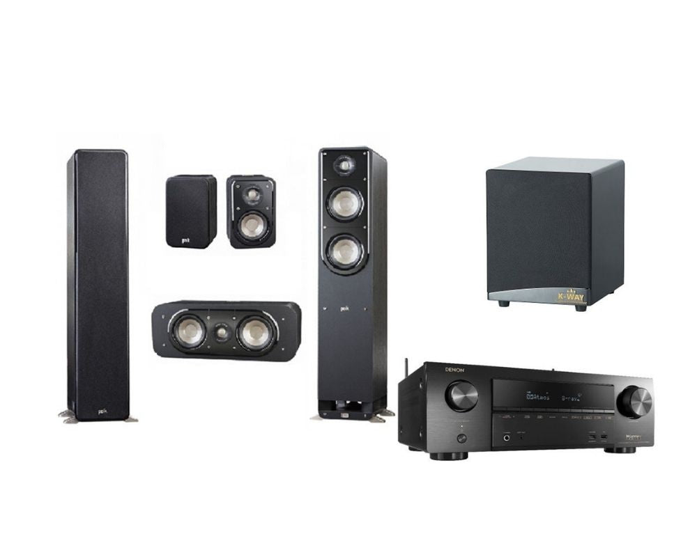 Denon AVR-X1700H + Polk Audio Signature + Sub Woofer Series @ KWAY 12' Sub Woofer Home Theatre Package