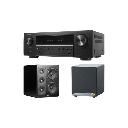 M&K S150 LCR 5.1 CHANEL + DENON S770 8K AV Receiver | 7.2 Channel + K-WAY SUB-WOOFER SW12